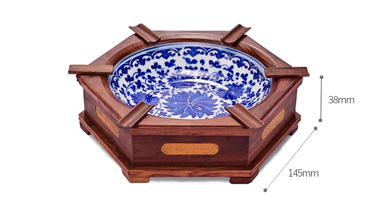 Gạt tàn cigar gốm sứ phối gỗ sang trọng CGL7781 7