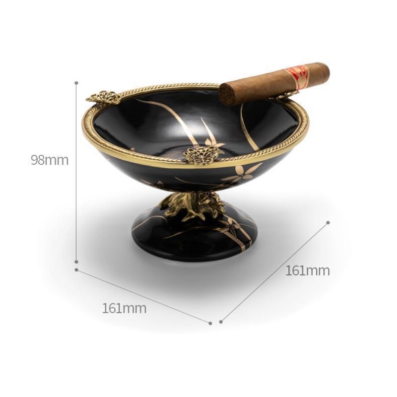 Gạt tàn cigar gốm sứ viền đồng nghệ thuật CGL5950 11