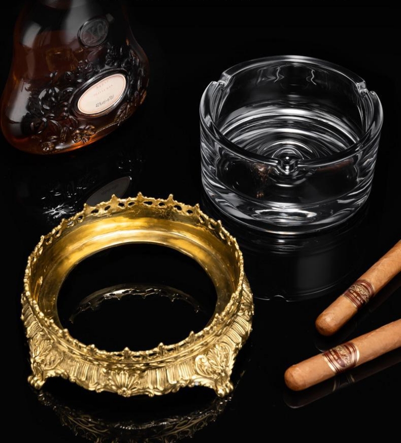 Gạt tàn cigar pha lê decor đế đồng cổ điển CGL6072 4