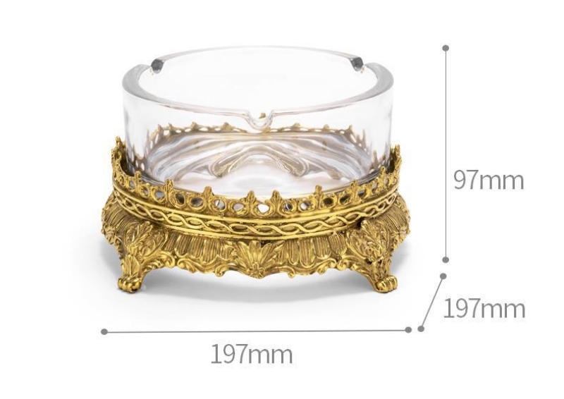 Gạt tàn cigar pha lê decor đế đồng cổ điển CGL6072 7