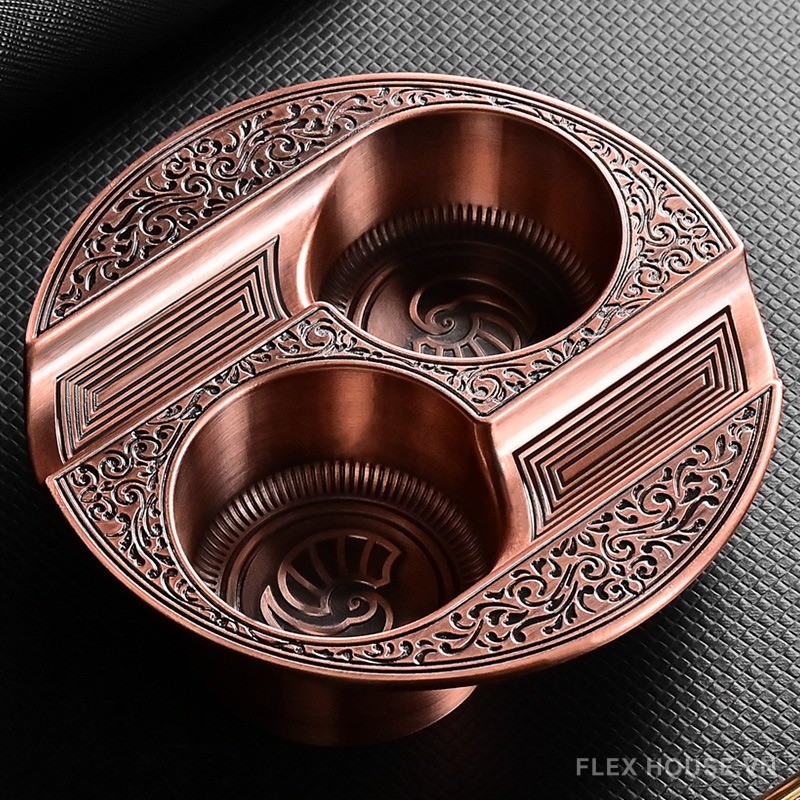 Gạt tàn hợp kim 2 điếu cigar decor sang trọng CGL045 5