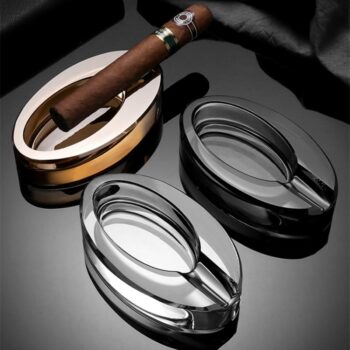 Gạt tàn thủy tinh 1 điếu cigar oval tối giản CGL1162