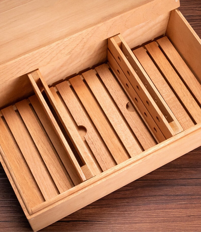 Hộp giữ ẩm cigar màu gỗ tự nhiên hiện đại CGL6457 3