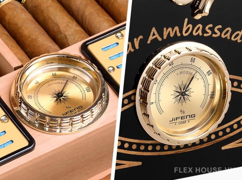 Hộp ủ cigar gỗ tuyết tùng nhiều ngăn thanh lịch JF7360 11