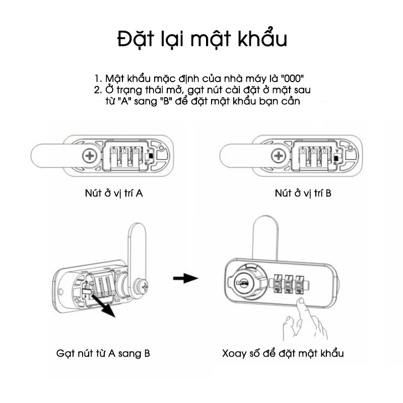 Khóa ngăn kéo tủ gỗ có mật mã LF1260 11