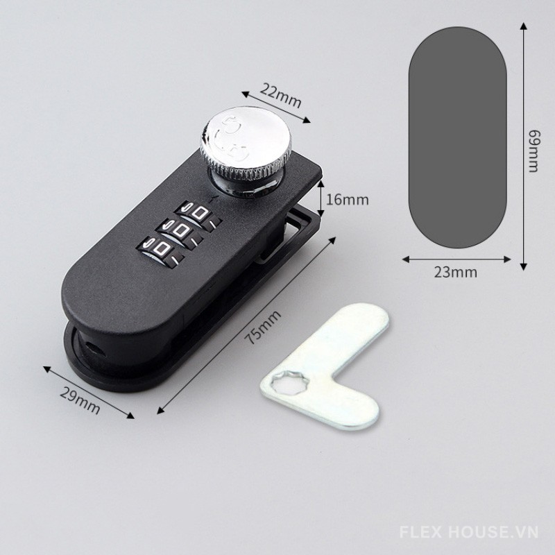 Khóa ngăn kéo tủ gỗ có mật mã LF1260 16