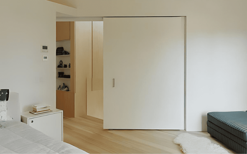 5 ứng dụng phụ kiện ray trượt cửa lùa trong thiết kế nội thất 2 cửa lùa ray âm