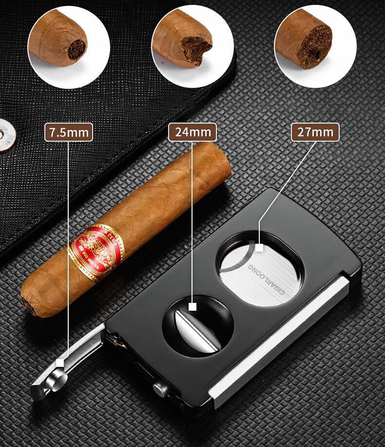 Dao cắt xì gà hai lưỡi kèm khoan điếu CGL885 8