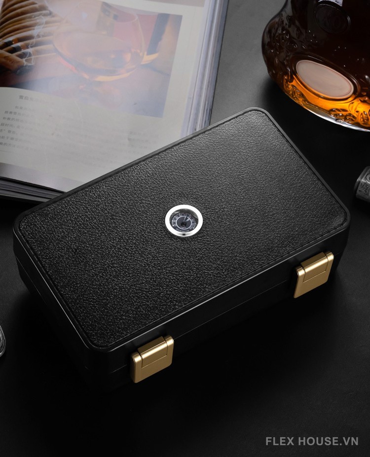 Hộp đựng cigar cao cấp có đồng hồ đo độ ẩm CGL8011 6