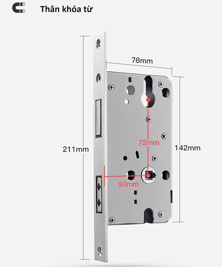 Khóa cửa phân thể màu be cao cấp GT873 16