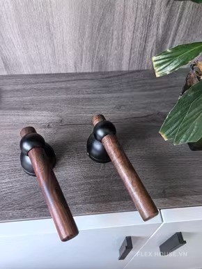 Khóa cửa tay gạt bằng gỗ decor không gian GT482 15