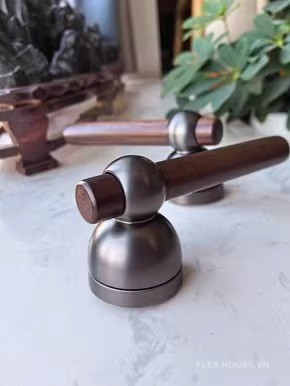Khóa cửa tay gạt bằng gỗ decor không gian GT482 14