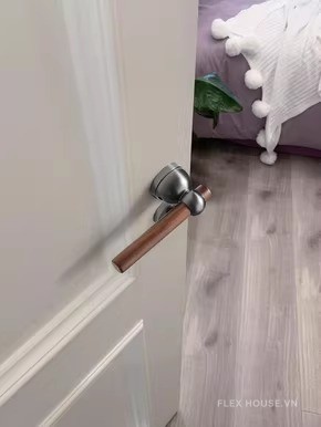 Khóa cửa tay gạt bằng gỗ decor không gian GT482 19