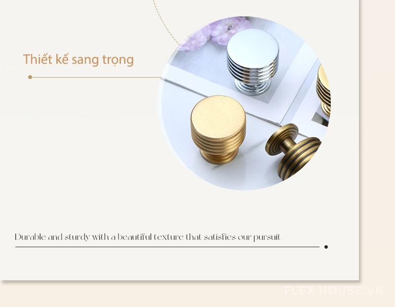 Núm ngăn kéo tủ đồng viền tròn kiểu Âu HM8078 5