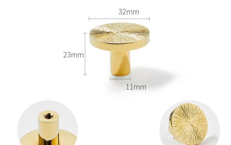 Núm tay kéo tủ tròn mặt khía minimalist PALO754 14