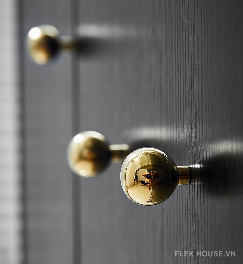 Núm tay nắm tủ đồng hình cầu mạ chrome PALO975 7