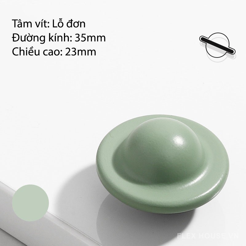 Núm tay nắm tủ tròn hợp kim kẽm nhiều màu AE6180 9