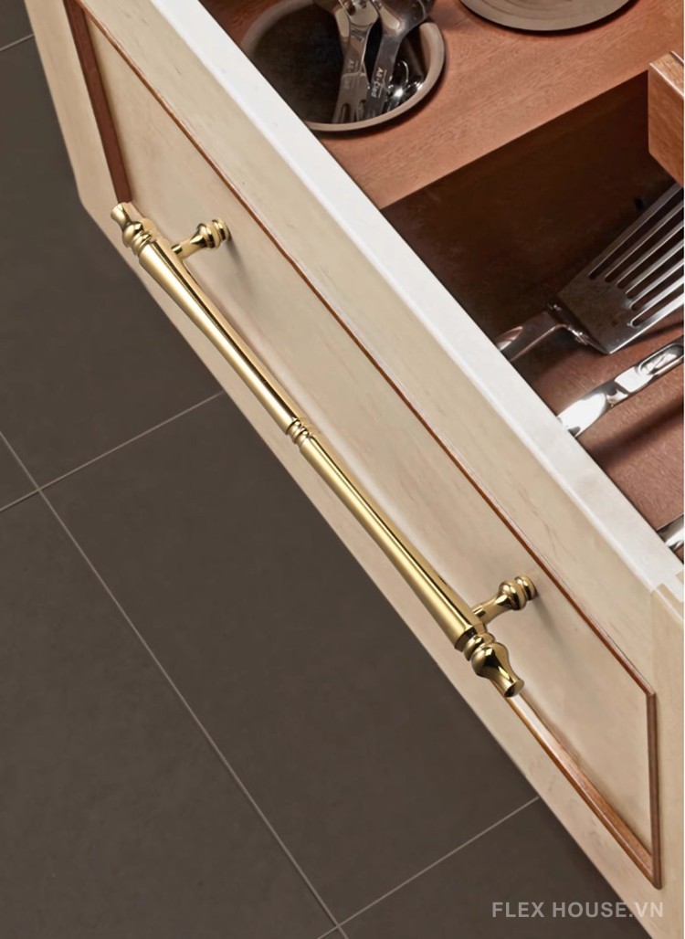 Tay nắm đồng thau decor kệ tủ kiểu Ý SD3666 12