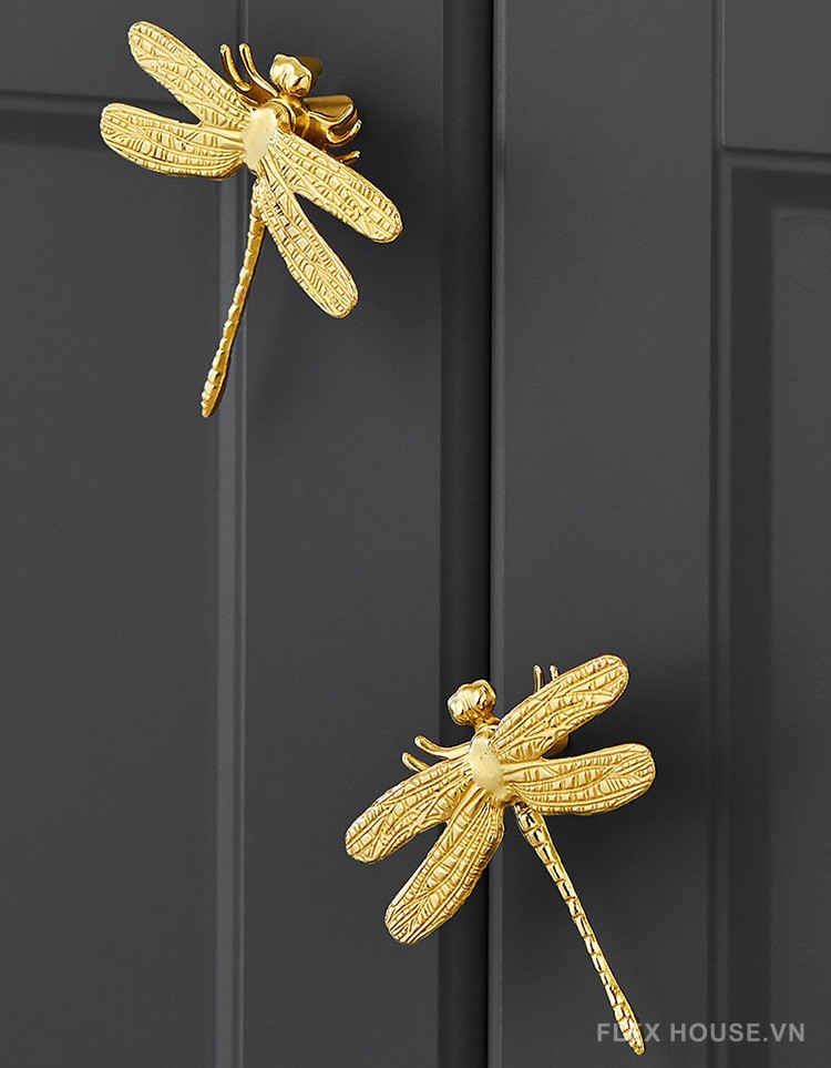 Tay nắm tủ đồng decor chuồn chuồn nghệ thuật PALO572 6