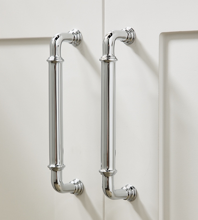 Tay nắm tủ đồng mạ chrome sáng bóng màu bạc PALO7395 8
