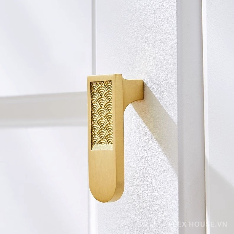Tay nắm tủ đồng thau họa tiết Á Đông PALO75 13