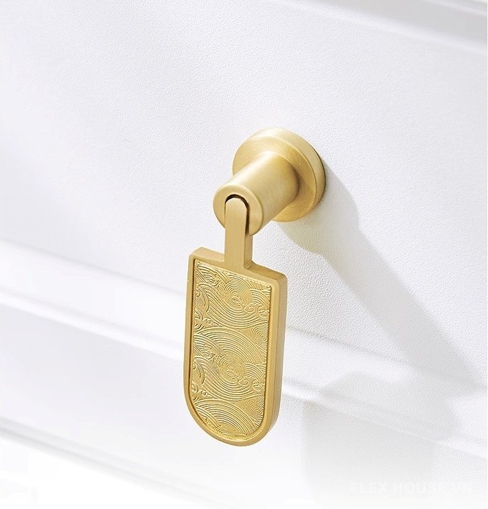 Tay nắm tủ đồng thau họa tiết Á Đông PALO75 11