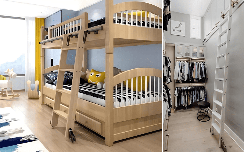 Thang trượt Barn Door dành cho tủ sách và hơn thế nữa 6 thang trượt barn door