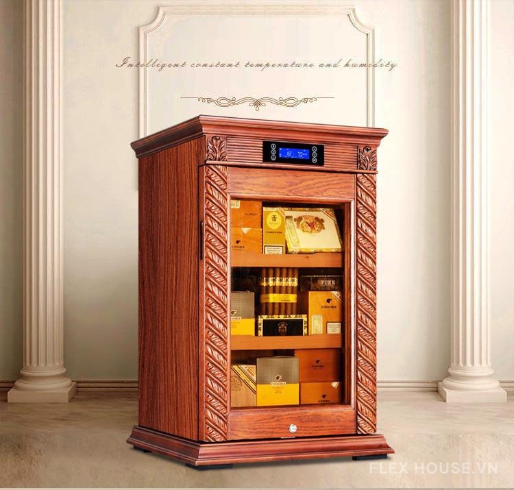 Tủ giữ ẩm cigar 600 điếu gỗ sồi nguyên khối CGL90 2