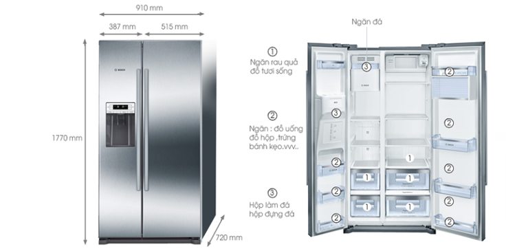 Đánh Bay Nỗi Lo Thiếu Chỗ: 5 Tủ Lạnh 2 Cánh "Dung Tích Khủng" 8 Tủ lạnh 2 cánh Bosch HMH.KAG90AI20G