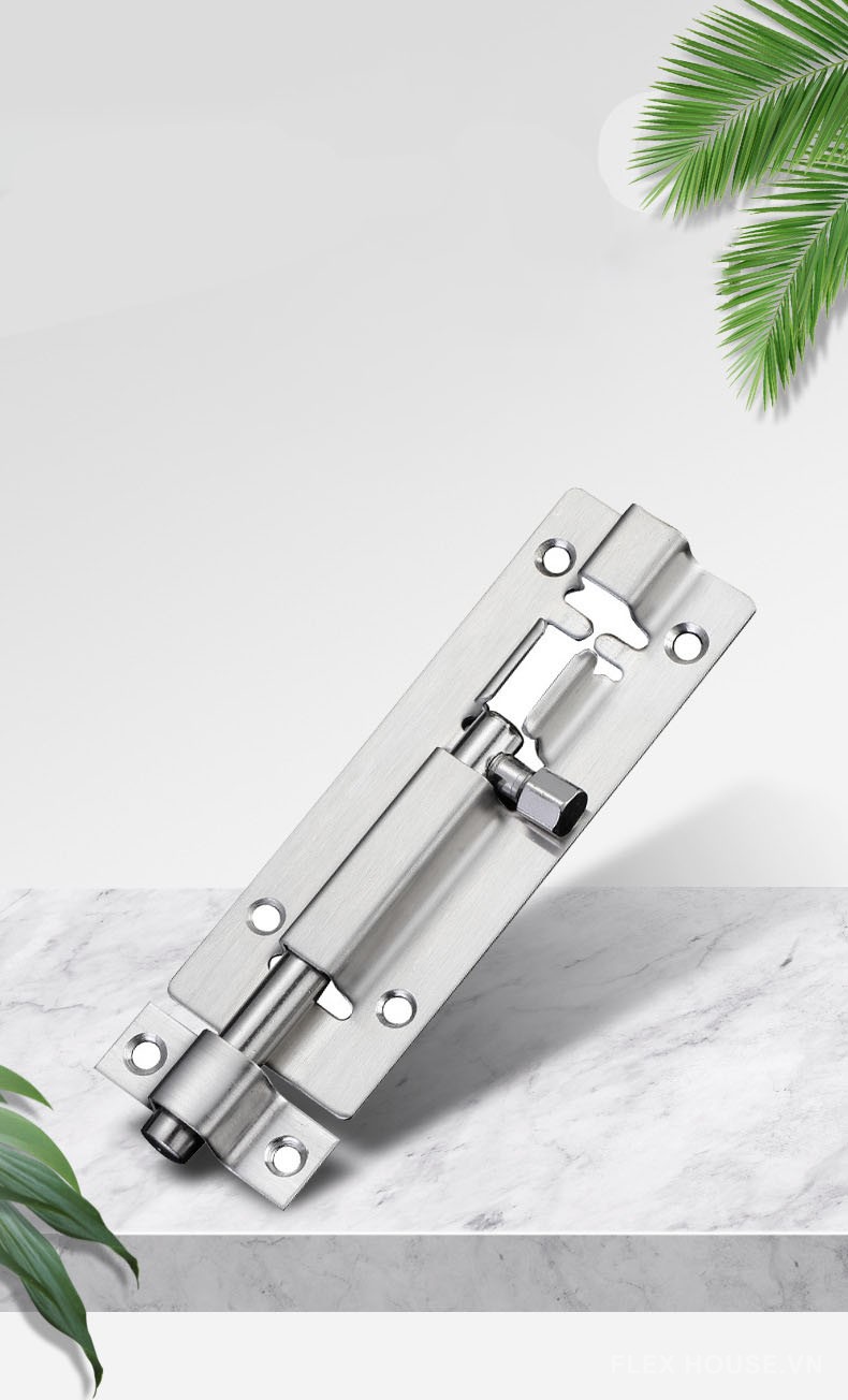 Chốt gài cửa màu bạc inox LC7955