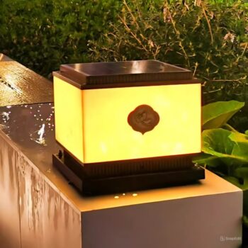 Đèn trụ cổng trang trí họa tiết hoa sen ZTD073