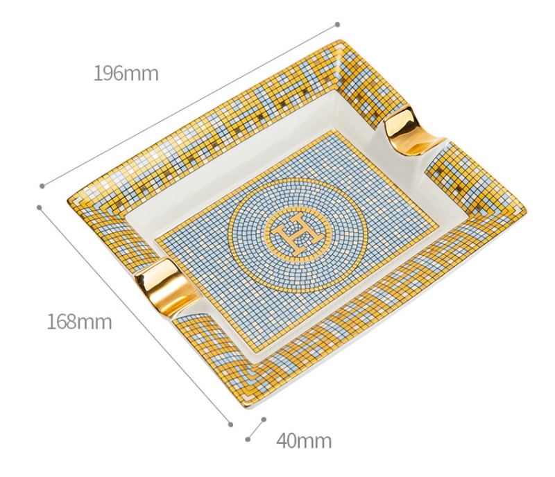 Gạt tàn cigar gốm sứ decor họa tiết Pixel CGL3446 7