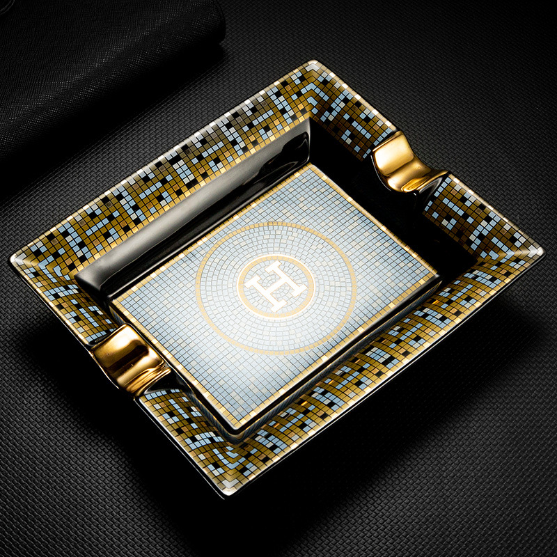 Gạt tàn cigar gốm sứ decor họa tiết Pixel CGL3446 5
