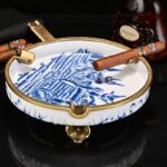 Gạt tàn cigar gốm sứ decor phong cảnh đẹp mắt CGL8659