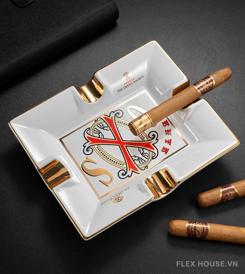 Gạt tàn cigar gốm sứ hoa văn tinh xảo độc đáo CGL8728 10