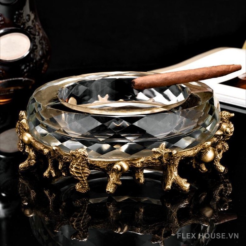 Gạt tàn cigar pha lê 4 điếu cao cấp sang trọng CGL3858 6