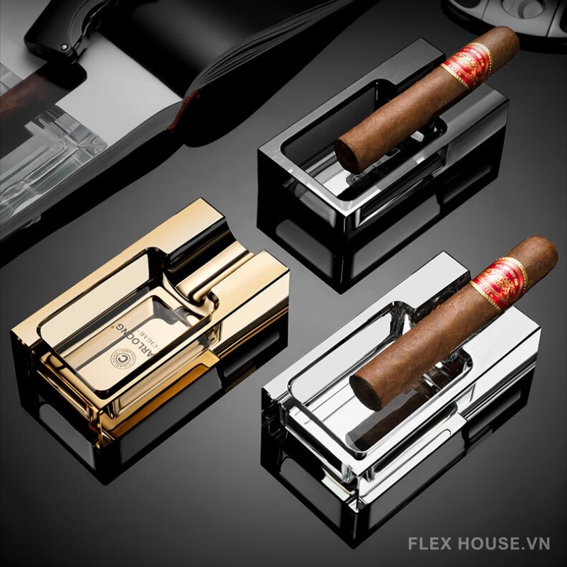 Gạt tàn cigar thủy tinh decor hình chữ nhật CGL5352 3