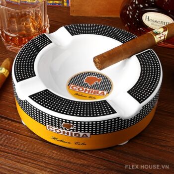 Gạt tàn cigar tròn gốm sứ phối màu thời trang CGL1802