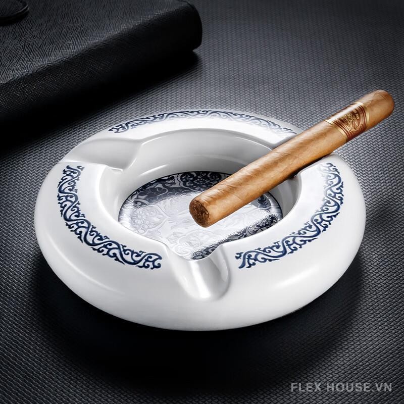 Gạt tàn gốm sứ hình tròn họa tiết thanh long CGL7996 6