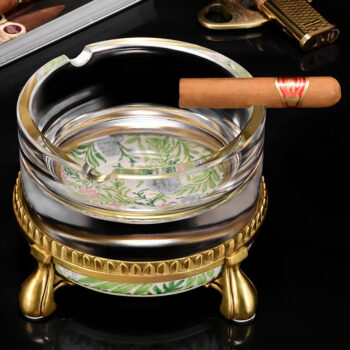 Gạt tàn pha lê đế đồng kết hợp gốm sứ cao cấp CGL2846