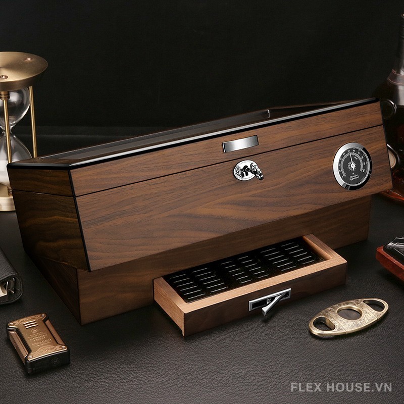Hộp giữ ẩm cigar gỗ tuyết tùng cao cấp CGL6202 8