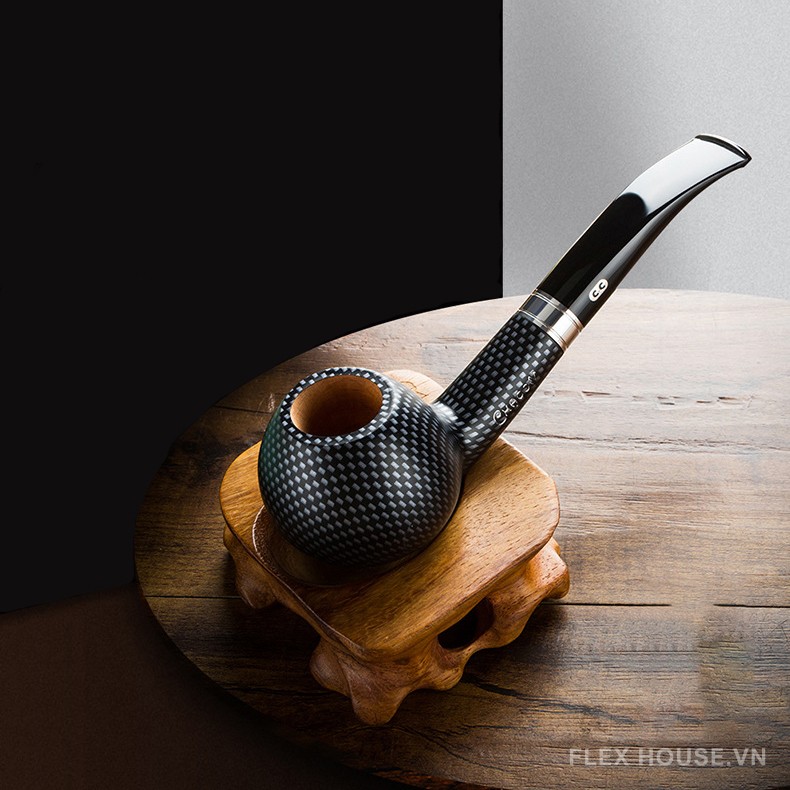 Tẩu hút cigar gỗ tầm xuân hoạ tiết caro cao cấp LBS697 5