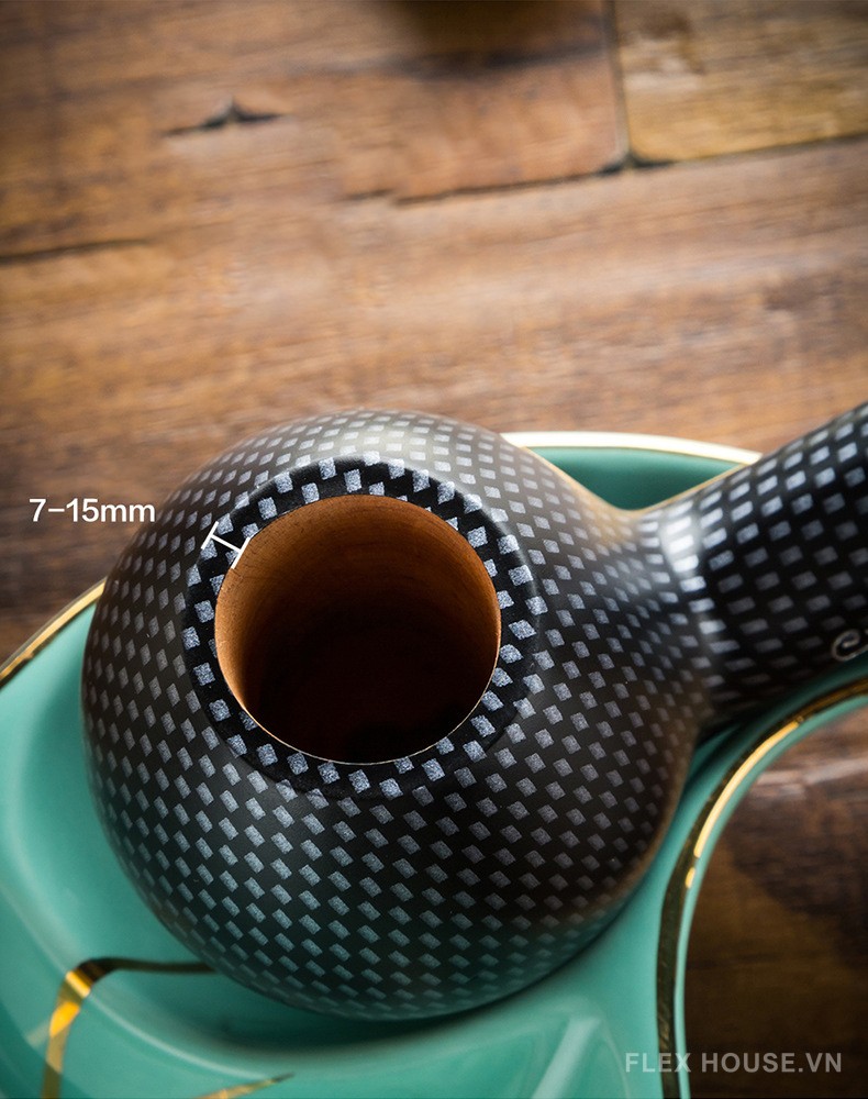 Tẩu hút cigar gỗ tầm xuân hoạ tiết caro cao cấp LBS697 10