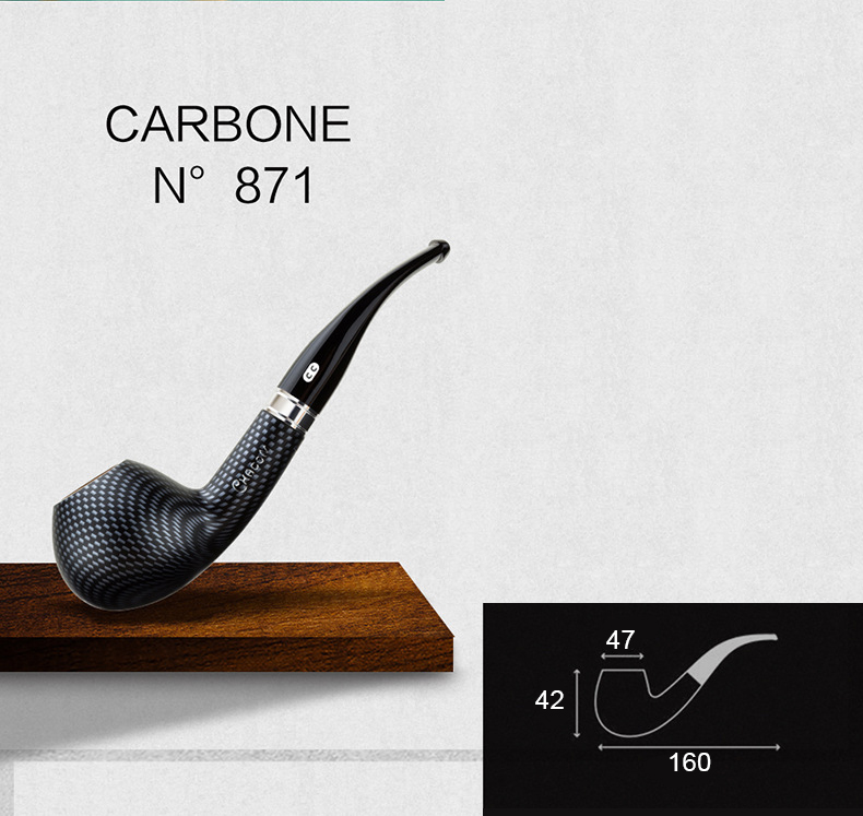 Tẩu hút cigar gỗ tầm xuân hoạ tiết caro cao cấp LBS697 13
