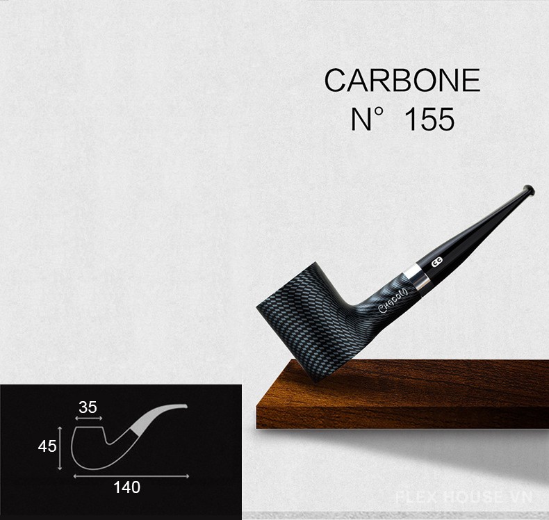 Tẩu hút cigar gỗ tầm xuân hoạ tiết caro cao cấp LBS697 18
