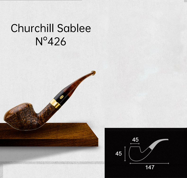 Tẩu hút xì gà gỗ thạch nam Chacom Churchill LBS680 14