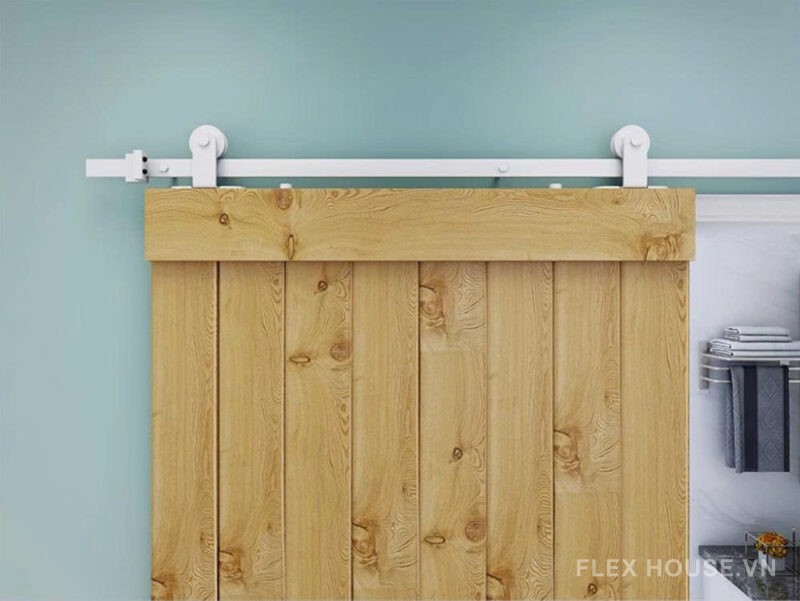 Bộ ray trượt barn door thép carbon cho cánh đơn RT351 3