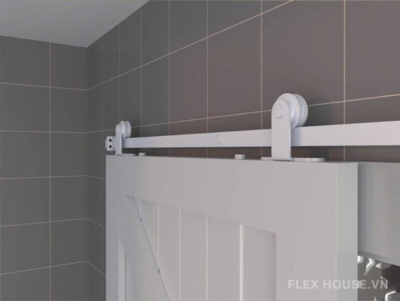 Bộ ray trượt barn door thép carbon cho cánh đơn RT351 4