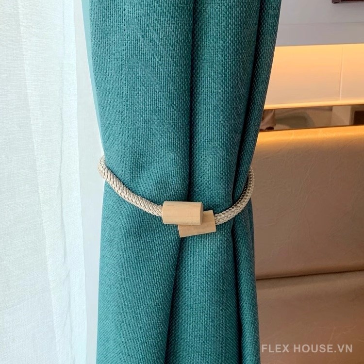 Dây buộc rèm cửa đầu gỗ có nam châm FSH765 11