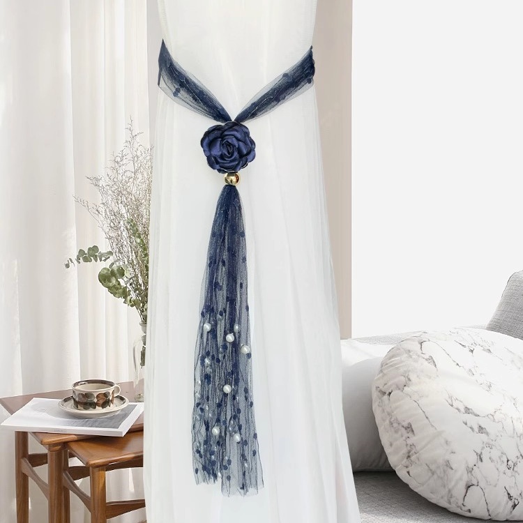 Dây buộc rèm đính hoa phong cách Pastoral FSH7937 3